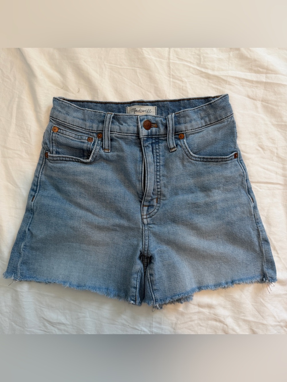 Madewell Medium Blue High-Rise Denim Shorts